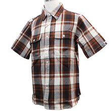 画像をギャラリービューアに読み込む, エイプ A BATHING APE 半袖シャツ 茶色 L 未使用 中古