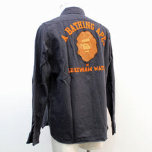 画像をギャラリービューアに読み込む, エイプ A BATHING APE 長袖ワークシャツ 黒 M【中古】【新品同様】【美品】