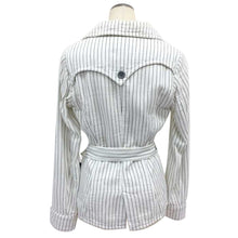 画像をギャラリービューアに読み込む, エンジーンズ YEN JEANS ジャケット M 白 黒 ストライプ 中古