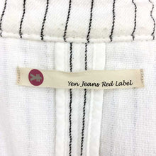 画像をギャラリービューアに読み込む, エンジーンズ YEN JEANS ジャケット M 白 黒 ストライプ 中古