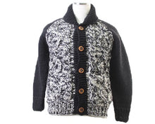 画像をギャラリービューアに読み込む, カナタ Kanata カウチンニットジャケット 黒 白【中古】