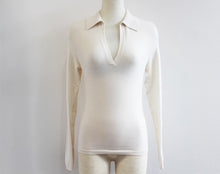 画像をギャラリービューアに読み込む, セオリー Theory 長袖ニット カシミヤ混 ホワイト サイズ2 M相当【中古】