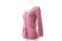 画像をギャラリービューアに読み込む, セオリー Theory リボン付カーディガン ダスティーピンク 中古