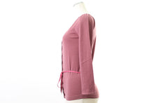 画像をギャラリービューアに読み込む, セオリー Theory リボン付カーディガン ダスティーピンク 中古