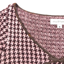 画像をギャラリービューアに読み込む, JILLSTUART ジルスチュアート アンゴラ混 千鳥格子柄 カットソー ピンク×バーガンディ Sサイズ【中古】レディース