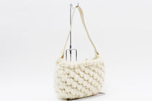 画像をギャラリービューアに読み込む, フルラ FURLA ハンドバッグ ウール×レザー 白 中古