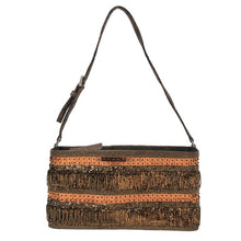 画像をギャラリービューアに読み込む, 4℃ ヨンドシー ビーズ編込み ハンドバッグ ビーズ スパンコール ブラウン【中古】 レディース