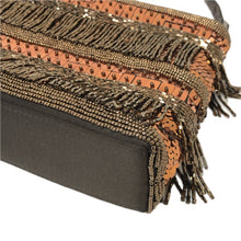 画像をギャラリービューアに読み込む, 4℃ ヨンドシー ビーズ編込み ハンドバッグ ビーズ スパンコール ブラウン【中古】 レディース