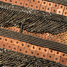 画像をギャラリービューアに読み込む, 4℃ ヨンドシー ビーズ編込み ハンドバッグ ビーズ スパンコール ブラウン【中古】 レディース