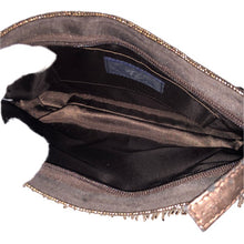 画像をギャラリービューアに読み込む, 4℃ ヨンドシー ビーズ編込み ハンドバッグ ビーズ スパンコール ブラウン【中古】 レディース