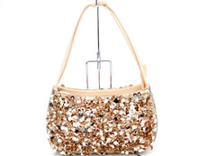 画像をギャラリービューアに読み込む, 4℃ ヨンドシー ハンドバッグ ピンクベージュ スパンコール【中古】