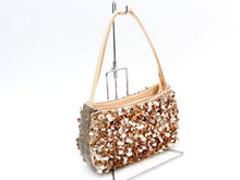 画像をギャラリービューアに読み込む, 4℃ ヨンドシー ハンドバッグ ピンクベージュ スパンコール【中古】
