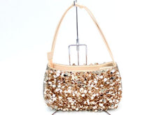 画像をギャラリービューアに読み込む, 4℃ ヨンドシー ハンドバッグ ピンクベージュ スパンコール【中古】