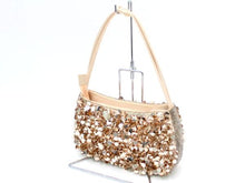 画像をギャラリービューアに読み込む, 4℃ ヨンドシー ハンドバッグ ピンクベージュ スパンコール【中古】
