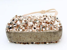 画像をギャラリービューアに読み込む, 4℃ ヨンドシー ハンドバッグ ピンクベージュ スパンコール【中古】