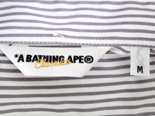 画像をギャラリービューアに読み込む, エイプ A BATHING APE ストライプシャツ M 中古 新品同様