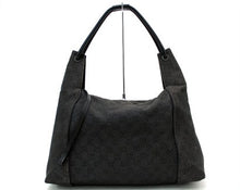 將圖片載入圖庫檢視器 グッチ GUCCI ショルダーバッグ 黒 キャンバス レザー 中古