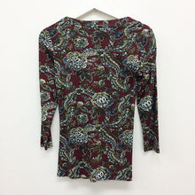 画像をギャラリービューアに読み込む, ローラアシュレイ Laura Ashley 7分袖 カットソー ボタニカル柄 S相当【中古】【新品同様】【美品】