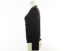 画像をギャラリービューアに読み込む, ローラアシュレイ LAURA ASHLEY ベロア カットソー 紫 S 中古