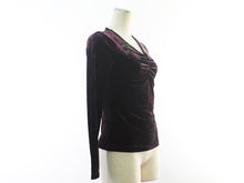 画像をギャラリービューアに読み込む, ローラアシュレイ LAURA ASHLEY ベロア カットソー 紫 S 中古