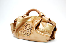 画像をギャラリービューアに読み込む, ロエベ LOEWE ハンドバッグ ナッパアイレ ブロンズ パテント エナメル【中古】【美品】