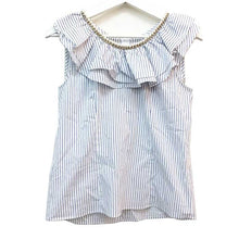 Load image into Gallery viewer, グレースコンチネンタル GRACE CONTINENTAL フリルブラウス ストライプ シャツ 中古