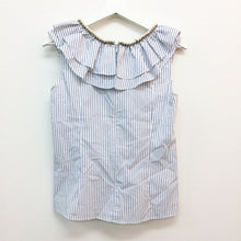 Load image into Gallery viewer, グレースコンチネンタル GRACE CONTINENTAL フリルブラウス ストライプ シャツ 中古