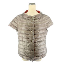 画像をギャラリービューアに読み込む, ヘルノ HERNO 大きいサイズ リバーシブル ダウンジャケット インナーダウン 薄手 半袖 オレンジ グレージュ サイズ48 【中古】【新品同様】【美品】