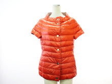 画像をギャラリービューアに読み込む, ヘルノ HERNO 大きいサイズ リバーシブル ダウンジャケット インナーダウン 薄手 半袖 オレンジ グレージュ サイズ48 【中古】【新品同様】【美品】