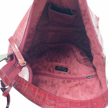 画像をギャラリービューアに読み込む, フルラ FURLA クロコ型押し ワンショルダーバッグ レッド クロコ柄 中古