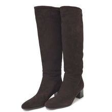 画像をギャラリービューアに読み込む, フォクシー FOXEY ロングブーツ スエード ボア ブラウン サイズ35 22.5cm相当【中古】 【新品同様】【美品】