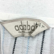 이미지를 갤러리 뷰어에 로드 , アダバット adabat 半袖ポロシャツ ホワイト ストライプ柄 サイズ46 M相当【中古】