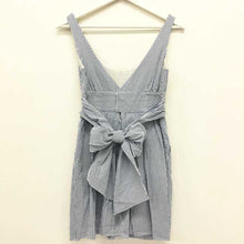 画像をギャラリービューアに読み込む, メゾンドリーファー MAISON DE REEFUR バックリボン ブラウス チュニック ワンピース ブルー ストライプ柄 サイズ36 S相当【中古】