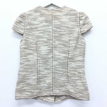 画像をギャラリービューアに読み込む, 伊太利屋 麻混半袖ジャケット 11号 ベージュ 中古