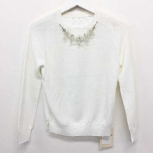 画像をギャラリービューアに読み込む, アプワイザーリッシェ Apuweiser riche ビジュー付きカットソー ホワイト サイズ2 M相当【中古】【新品同様】【美品】