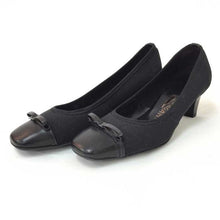 画像をギャラリービューアに読み込む, フェラガモ Salvatore Ferragamo つま先切り替えパンプス 22cm ブラック 中古 新品同様 美品