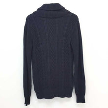 将图片加载到图库查看器,ヴァンキッシュ VANQUISH ケーブルショールカラー カーディガン L ネイビー 中古 新品同様 美品