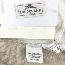 画像をギャラリービューアに読み込む, ロンシャン LONGCHAMP 長袖ニット セーター ベージュ ホワイト 48 中古 新品同様 美品
