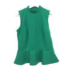 画像をギャラリービューアに読み込む, バナナリパブリック BANANA REPUBLIC ノースリーブカットソー S グリーン 中古 新品同様 美品
