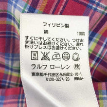 画像をギャラリービューアに読み込む, ラルフローレン RALPH LAUREN 長袖シャツ レッド チェック柄 中古 新品同様 美品