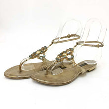画像をギャラリービューアに読み込む, ルイ ヴィトン LOUIS VUITTON モノグラムフラワービジュー サンダル 23cm ゴールド【中古】