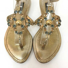 画像をギャラリービューアに読み込む, ルイ ヴィトン LOUIS VUITTON モノグラムフラワービジュー サンダル 23cm ゴールド【中古】