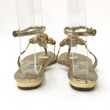 画像をギャラリービューアに読み込む, ルイ ヴィトン LOUIS VUITTON モノグラムフラワービジュー サンダル 23cm ゴールド【中古】