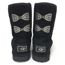 이미지를 갤러리 뷰어에 로드 , アグ UGG ムートンブーツ スワロフスキー リボン 23cm ブラック【中古】