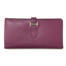 画像をギャラリービューアに読み込む, エルメス HERMES ベアンスフレ 長財布 刻印あり ワインレッド【中古】