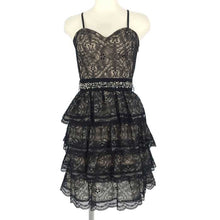将图片加载到图库查看器,リナシメント RINASCIMENTO 総レース ウエストリボン キャミソールワンピース ドレス S ブラック【中古】【美品】