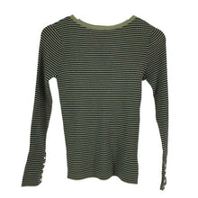 Load image into Gallery viewer, マカフィー MACPHEE コットンリブ ボートネックプルオーバー カットソー S グリーン ボーダー柄【中古】【新品同様】【美品】