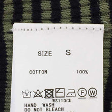 Load image into Gallery viewer, マカフィー MACPHEE コットンリブ ボートネックプルオーバー カットソー S グリーン ボーダー柄【中古】【新品同様】【美品】