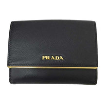 Load image into Gallery viewer, プラダ PRADA サフィアーノ Wホック 財布 ブラック【中古】