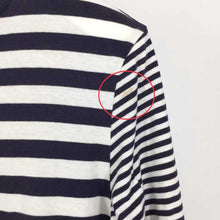 画像をギャラリービューアに読み込む, トミーヒルフィガー Tommy Hilfiger カットソー ロンT S ネイビー ボーダー柄【中古】